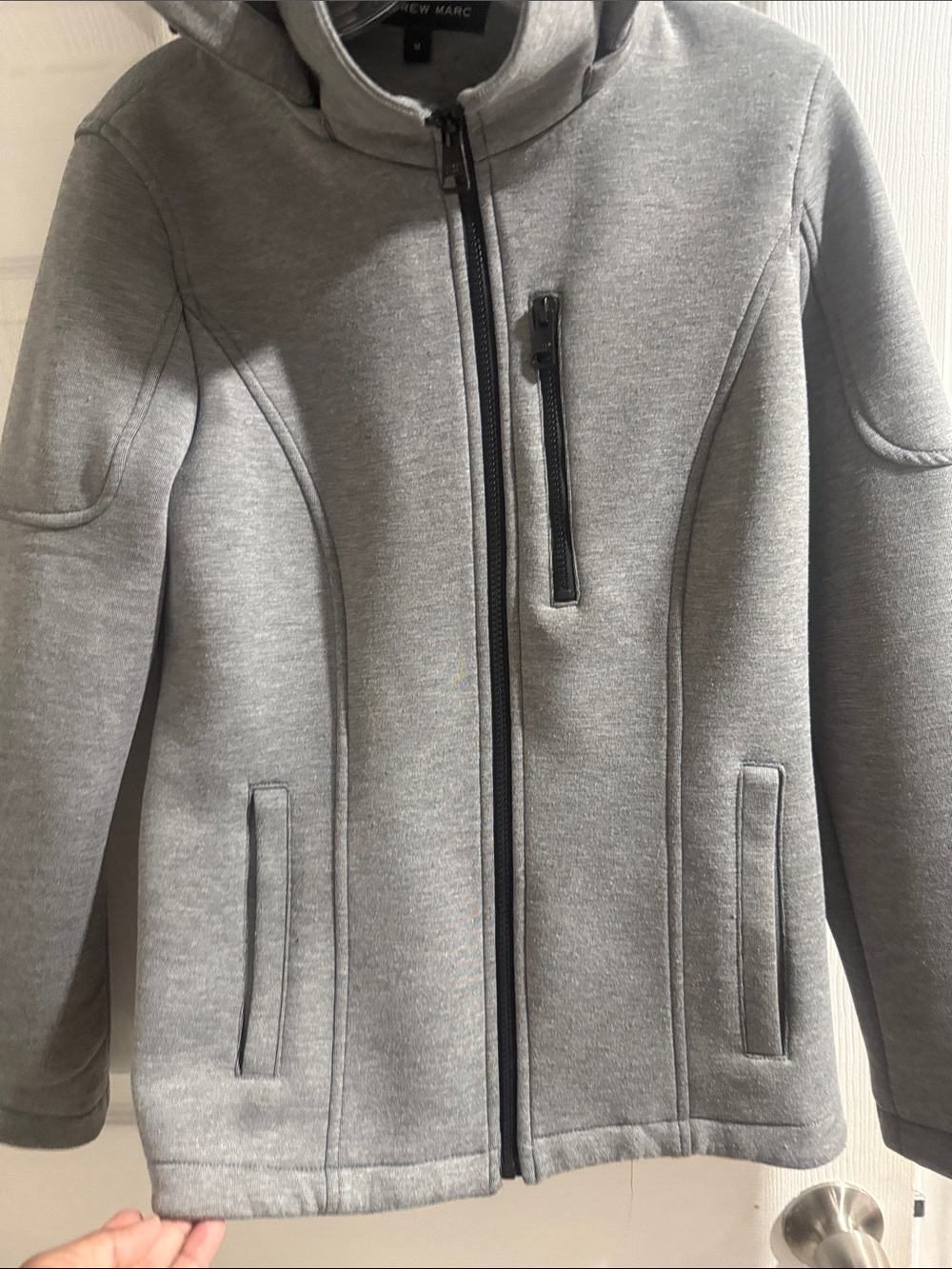 Andrew Marc Light Gray Men's Zip-Up Jacket